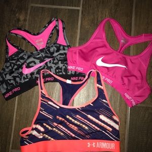 Girls Nike Pro/ Under Armour sports bra